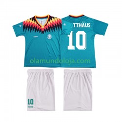 Camisola Alemanha MATTHAUS 10 Retro Criança Equipamento Segundo 1994 Manga Curta